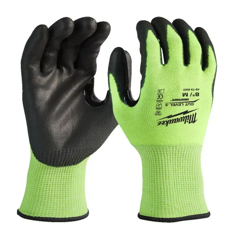 Milwaukee Hi-Vis 3/C vágásbiztos munkavédelmi kesztyű - 7/S