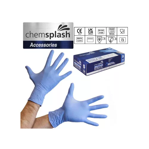 Chemsplash egyszerhasználatos púdermentes nitril kesztyű (100db) kék XL