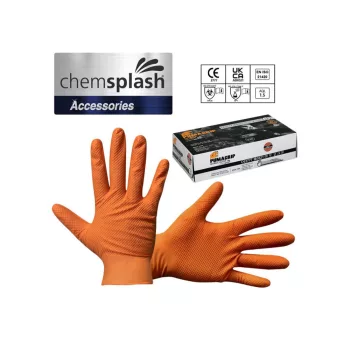   Chemsplash SumoGrip egyszerhasználatos púdermentes nitril kesztyű (50db) narancs M