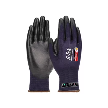   G-TEK PosiGrip MAX 18G kötött, HPPE/nylon/spandex, PosiGripMax tenyérmártott munkavédelmi kesztyű fekete/lila 06/XS