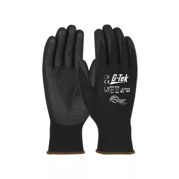   G-TEK 3RX 15G kötött, nitrilhab tenyérmártott munkavédelmi kesztyű fekete 06/XS