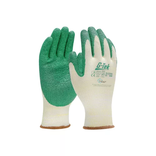 G-TEK újrahasznosított poliészter, latex tenyérmártott munkavédelmi kesztyű - bliszteres - 10