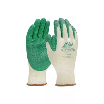   G-TEK újrahasznosított poliészter, latex tenyérmártott munkavédelmi kesztyű - bliszteres - 9