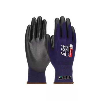   G-TEK PosiGrip MAX 18G kötött, nylon/spandex, PosiGripMax tenyérmártott munkavédelmi kesztyű fekete/lila 06/XS