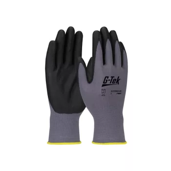   G-TEK nylon, nitril tenyérmártott munkavédelmi kesztyű fekete/szürke 09/L