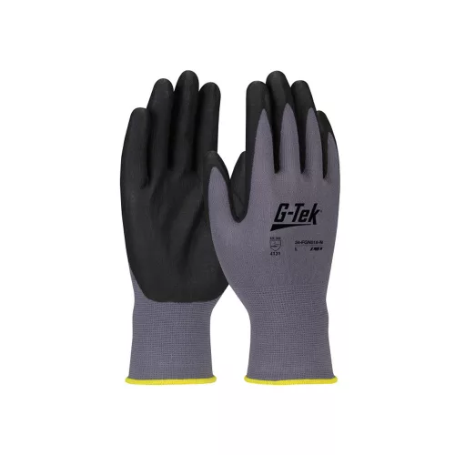 G-TEK nylon, nitril tenyérmártott munkavédelmi kesztyű fekete/szürke 09/L