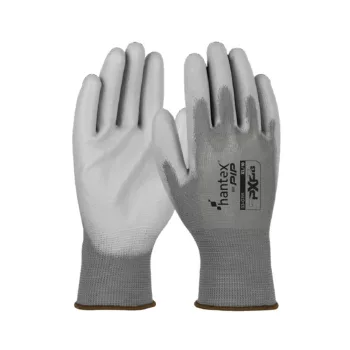   HANTEX PXP-G kötött poliészter, PU tenyérmártott munkavédelmi kesztyű szürke 10/XL