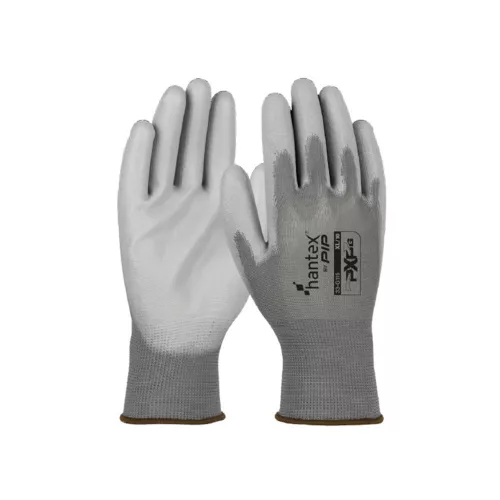 HANTEX PXP-G kötött poliészter, PU tenyérmártott munkavédelmi kesztyű (2pár) - bliszteres - 8