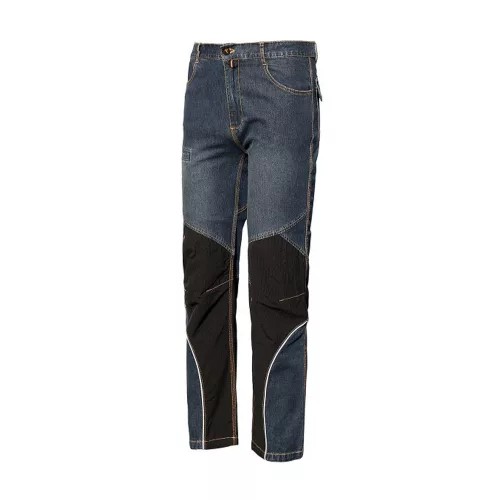 ISSALINE Extreme farmernadrág erősített kopásgátló cordura-szerű szövet mobiltartóval kék/fekete 3XL