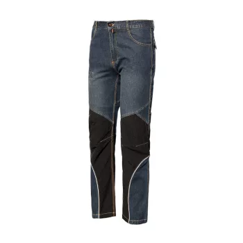   ISSALINE Extreme farmernadrág erősített kopásgátló cordura-szerű szövet mobiltartóval kék/fekete XL