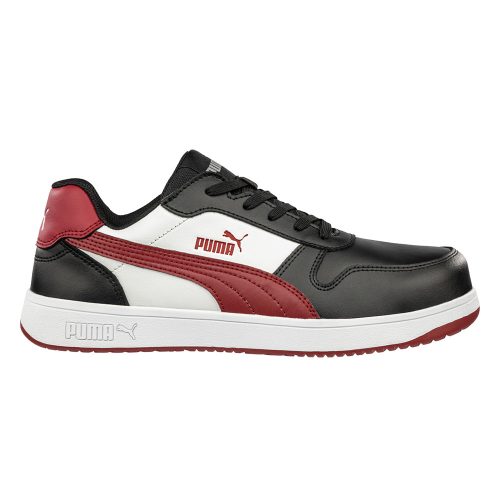 Puma Frontcourt BLK/WHT/RED Low S3L ESD FO HRO SR munkavédelmi cipő Fekete / Fehér - 39