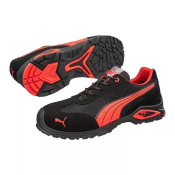 Puma Madrid S1PL FO SR munkavédelmi cipő Fekete/Piros - 39