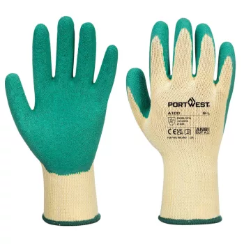 Portwest A100 Latex mártott kesztyű Sárga/Zöld - M