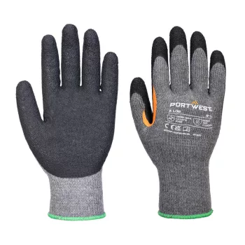   Portwest A106 Grip 10 Latex megerősített hüvelykujjas kesztyű (12 pár) Szürke/Fekete - S