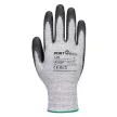 Portwest A124 Grip 13 PU gyémántkötésű kesztyű (12 pár) Szürke/Fekete - XS
