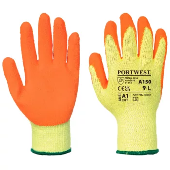 Portwest A150 Classic Grip latex kesztyű Sárga/Narancs - S