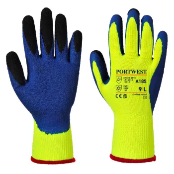Portwest A185 Duo-Therm kesztyű Sárga/Kék - M