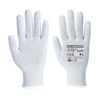 Portwest A197 Bevonat nélküli ESD kesztyű Szürke - XS