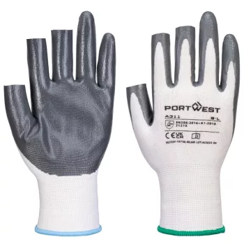   Portwest A311 Grip 13 ujjatlan nitril kesztyű (12 pár) Fehér/Szürke - XS