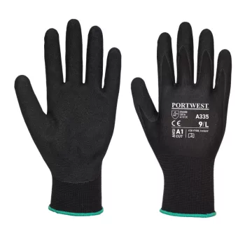   Portwest A335 Dermi-Grip NPR15 Nitril Sandy kesztyű Fekete - XS