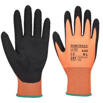  Portwest A335 Dermi-Grip NPR15 Nitril Sandy kesztyű Narancs/Fekete - XS