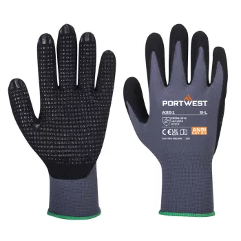   Portwest A351 DermiFlex Plus védőkesztyű Szürke/Fekete - S