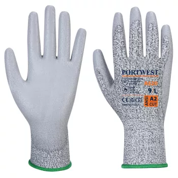   Portwest A620 PU tenyérmártott LR vágásbiztos kesztyű Szürke - XS