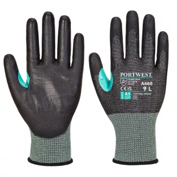   Portwest A660 CS Cut E18 PU vágásbiztos kesztyű Fekete - XS