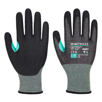   Portwest A661 CS CUT E18 nitril vágásbiztos kesztyű Fekete - XS