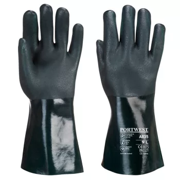   Portwest A835 Duplán mártott PVC védőkesztyű 35cm Zöld - L