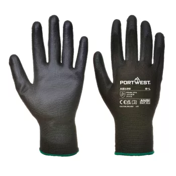   Portwest AB129 PU tenyérmártott kesztyű (288 pár) Fekete - XS