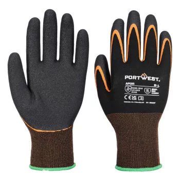   Portwest AP35 Grip 15 dupla nitril mártással ellátott kesztyű Fekete/Narancs - S