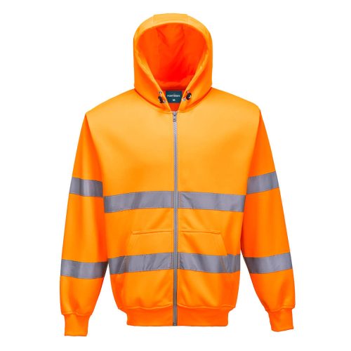 Portwest B305 Hi-Vis zippzáros pulóver Narancs - XS