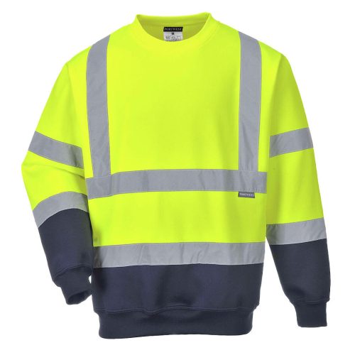 Portwest B306 Kéttónusú Hivis pulóver Sárga / Navy - S