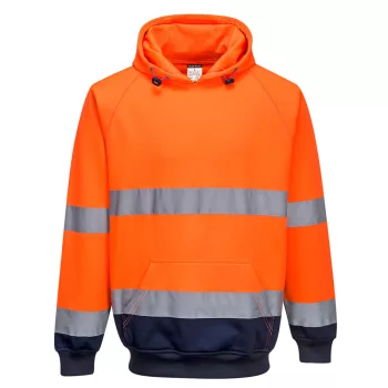   Portwest B316 Kéttónusú kapucnis pulóver Narancs/Navy - S