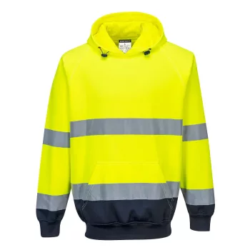 Portwest B316 Kéttónusú kapucnis pulóver Sárga/Navy - S
