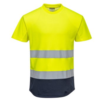 Portwest C395 Kéttónusú Mesh póló Sárga/Navy - S