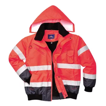   Portwest C465 Hi-Vis 3 az 1-ben kontrasztos bomber dzseki Piros/Navy - S