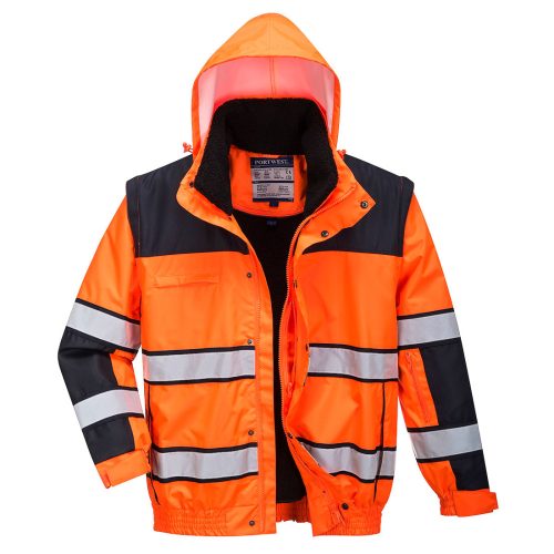 Portwest C466 Hi-Vis Classic Bomber dzseki Narancs / Fekete - XS