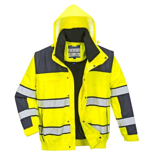 Portwest C466 Hi-Vis Classic Bomber dzseki Sárga / Navy - S