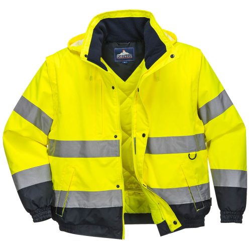 Portwest C468 HiVis 2 az 1-ben kabát Sárga - S