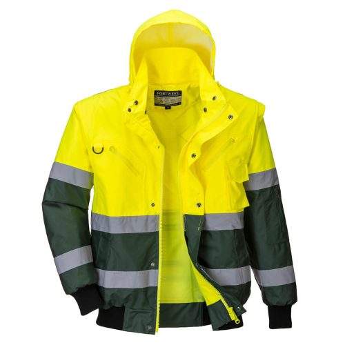 Portwest C565 X Hi-Vis Bomber kabát Sárga / Zöld - S