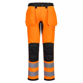   Portwest CD889 WX2 Hi-Vis nadrág lezippzározható lengőzsebbel Narancs/Fekete - 28