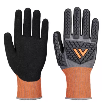   Portwest CT46 CT Cut D18 Impact nitril vágásbiztos kesztyű Szürke/Fekete - XS