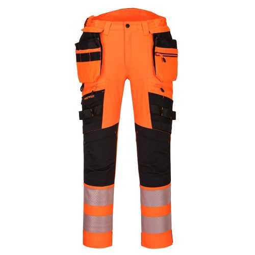 Portwest DX442 DX4 Hi-Vis nadrág lezippzározható lengőzsebbel Narancs / Fekete - 28