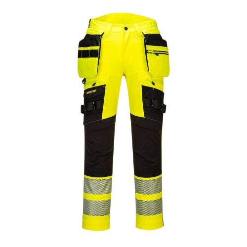 Portwest DX442 DX4 Hi-Vis nadrág lezippzározható lengőzsebbel Sárga / Fekete - 28