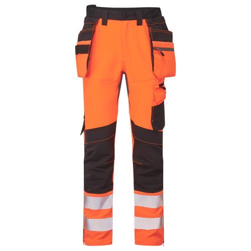 Portwest DX454 DX4 Hi-Vis nadrág lezippzározható lengőzsebbel Narancs / Fekete - 28