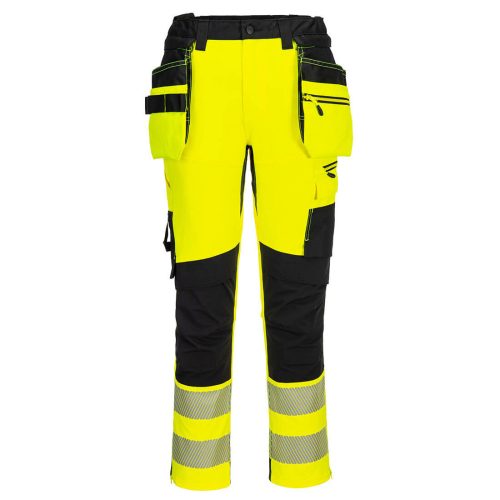 Portwest DX454 DX4 Hi-Vis nadrág lezippzározható lengőzsebbel Sárga / Fekete - 28