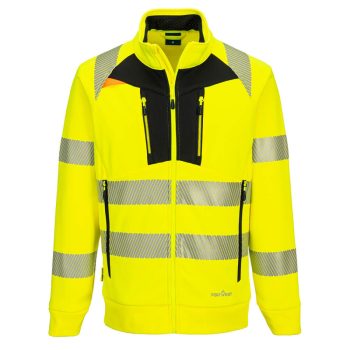   Portwest DX477 DX4 Hi-Vis kapucnis cipzáras pulóver Sárga/Fekete - S