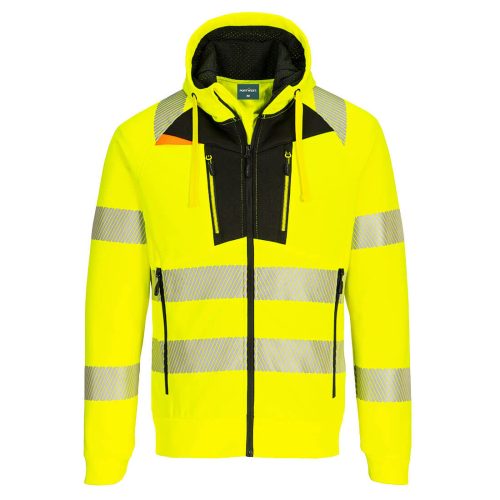 Portwest DX484 DX4 Hi-Vis kapucnis pulóver Sárga / Fekete - S